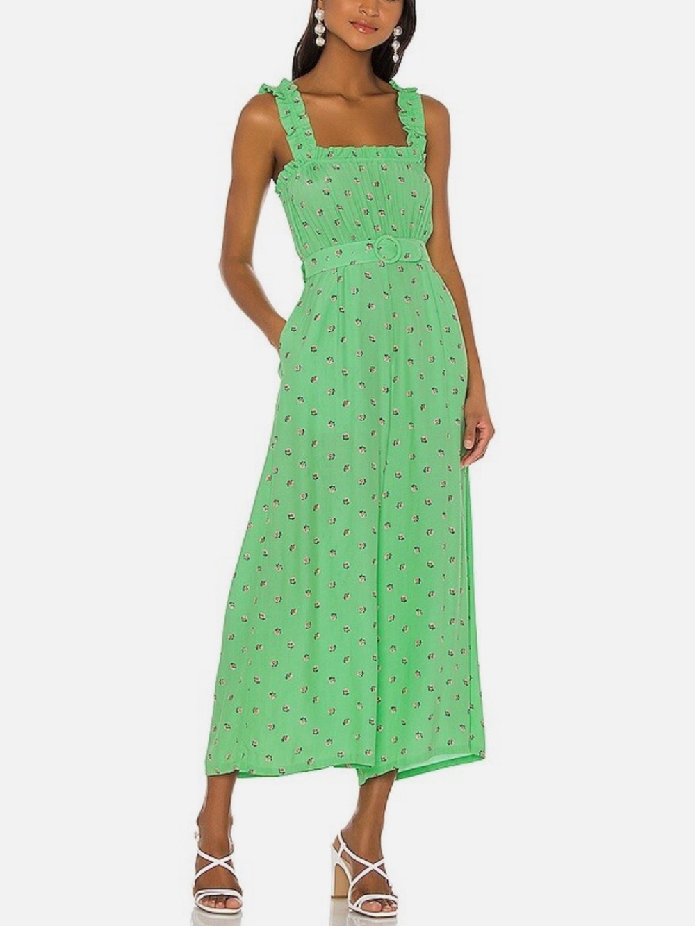 Faithful The Brand Dolores Jumpsuit - Spearmint Bisset Floral, 4